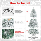NNECW 1.8M White Artificial Holiday Christmas Tree with 600 PVC Tips for Christmas Decoration