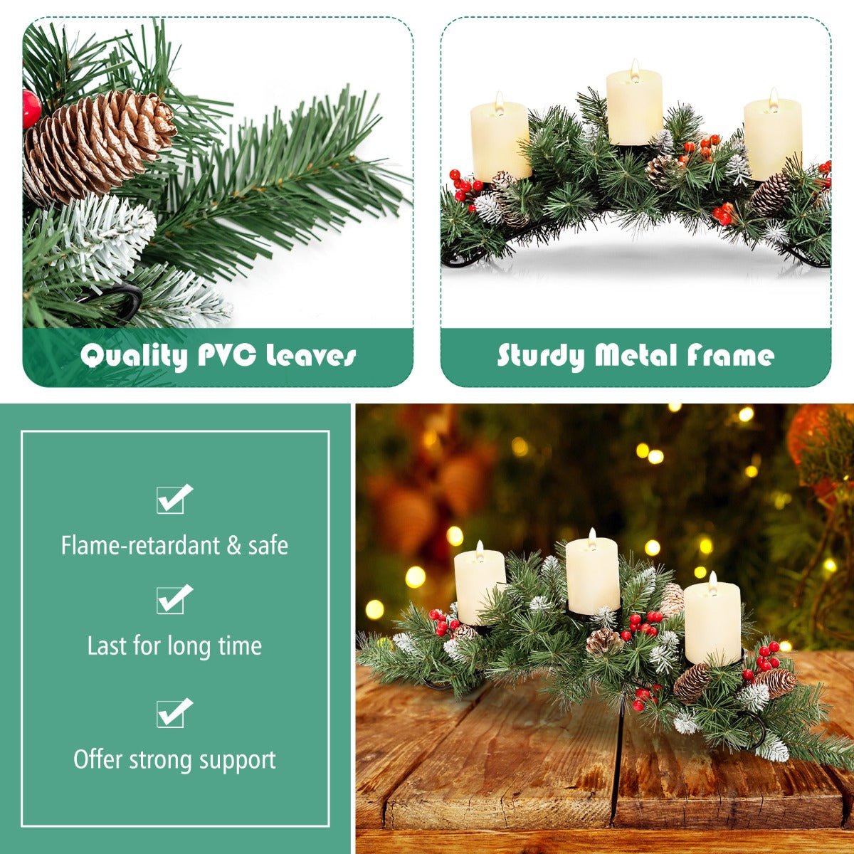 NNECW 1.8M White Artificial Holiday Christmas Tree with 600 PVC Tips for Christmas Decoration