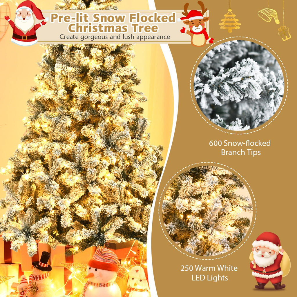 NNECW 1.8 M Artificial Christmas Tree with Metal Stand and 61CM Flocked Christmas Wreath for Festivals