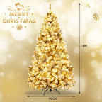 NNECW 1.8 M Artificial Christmas Tree with Metal Stand and 61CM Flocked Christmas Wreath for Festivals