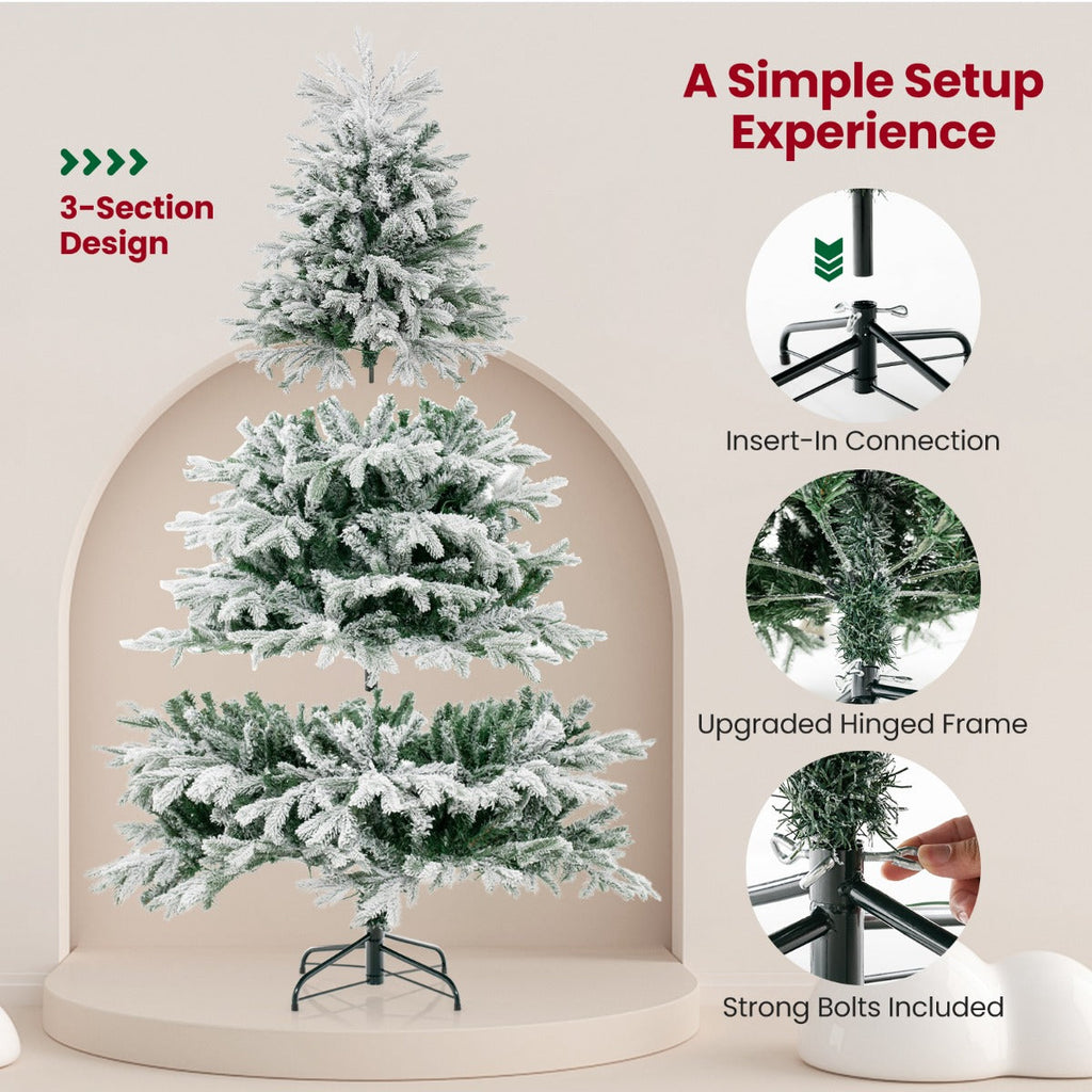 NNECW 1.8M Artificial Christmas Xmas Tree with 1022 PE PVC Branch Tips for Home/Office
