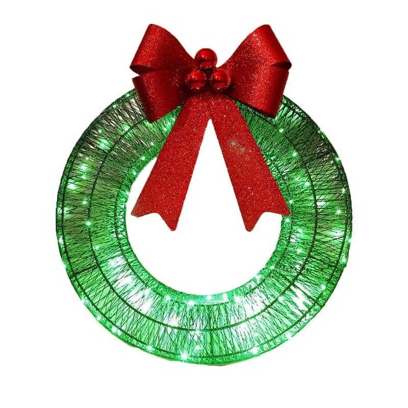 NNETM Outdoor Christmas Wreath with LED Lights