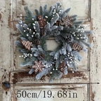 Gingerbread Christmas Wreath with House & Snowflake Ornaments